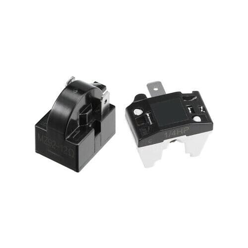 Refrigerator PTC Starter Relay 12 Ohm 2 Pin + Compressor Overload Protector 1/4HP