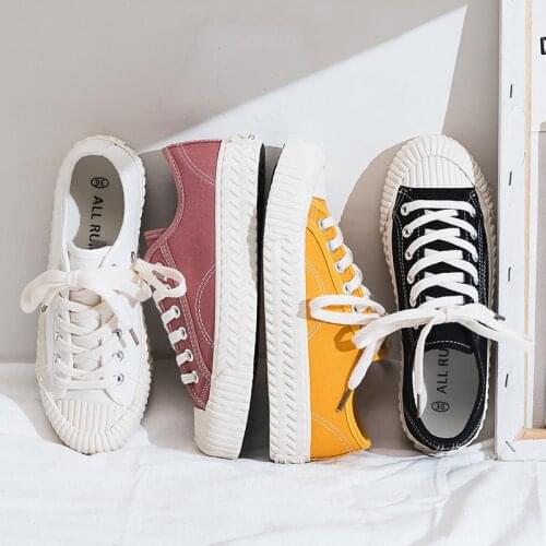 2021 New Canvas Sneakers Casual Shoes Women Vulcanize Shoes Students Fashion Skateboard Biscuit Shoes White Tenis Feminino