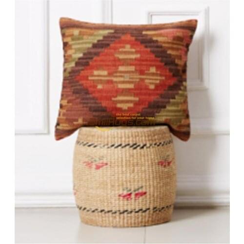 Kilim cushions Kilim Square Cover Tribal Handwoven Handmade Wool 19 French Country Chicshabby Vintage Sofa Decorative