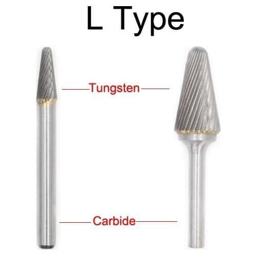 L1228 4351 12mm L1425 4352 14mm L1633 4353 16mm Cone Taper Dome Round Tungsten L Single Groove Cut Grinding Rotary Rasp File