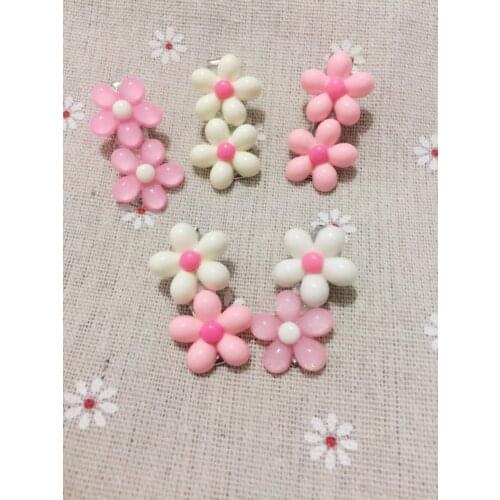 2pc Beautiful Sakura Snow Heart Acrylic Dog Bows ,Pet Dog hair clips beauty products .Dog Grooming Accessories