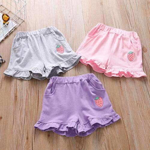 Summer Kids Girl Shorts Princess Strawberry Shorts Cotton Panties for Girls Toddler Short Pant Children Trousers Girls Clothing