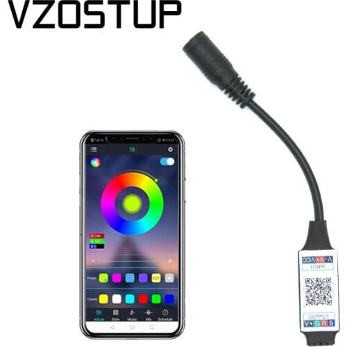 Mini RGB Bluetooth-compatible Controller DC 5V 12V 24V Music Bluetooth SMD COB LED Light Strip Controller for RGB Tape Lights