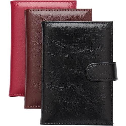 Retro Oil wax Style Complex Buckle pu Leather passport Cover Built in RFID Blocking Protect personal information