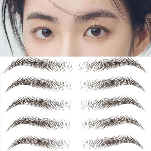 6D Water-based Hair-liked Authentic Eyebrow Tattoo Sticker Waterproof Cosmetics Long Lasting Makeup False Eyebrows Stickers
