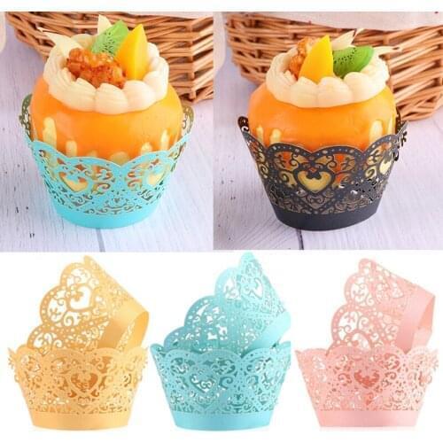 Hollow Cupcake Liners Wrappers Bakeware Cake Cup Muffin Cases Baking Cup Wedding Birthday Halloween Party Decoration Supplies