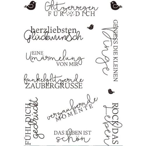 German Words Transparent Clear Silicone Stamp/Seal for DIY scrapbooking/photo album Decorative clear stamp sheets ST0134
