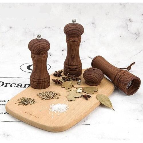 Solid Wood Manual Salt Pepper Mill Spice Herb Grinder for Home Kitchen Restaurtant Hotel 5" 6" 8" Kitchen Tools