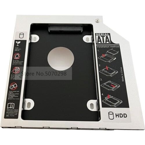 SATA 2nd HDD SSD Hard Drive Optical Caddy Frame Enclosure Adapter for Dell Inspiron 1588 UJ8FB