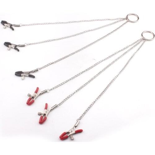 Sexy flirt Nipple Clamps Labia Breast Nipple Clamps With Chain Clips Slave Fetish Erotic Toys Sex Tool For women Adult Game