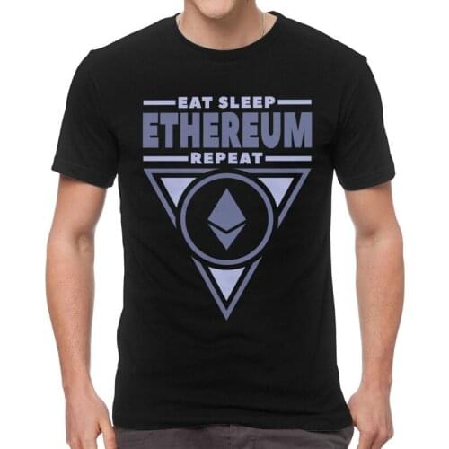 Vintage Eat Sleep Ethereum T-shirt Men Harajuku T Shirt Short Sleeve Cotton Blockchain Crypto Cryptocurrency Tshirt Unique Tee