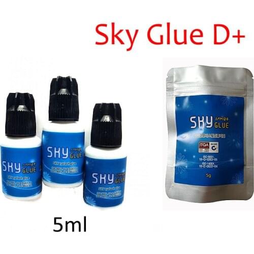 High Quality 10 bottle 1-2s dry time Most Powerful Korea Sky Glue D+ Type for Eyelash Extensions MSDS Adhesive,5ml Black Cap