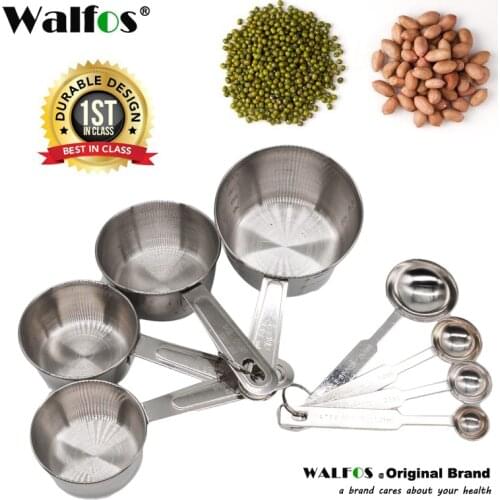 WALFOS Hot Selling Stainless Steel Kitchen Measuring Cup Measuring Tools Measuring Spoons Baking Spoon Of Sugar Coffee Sets