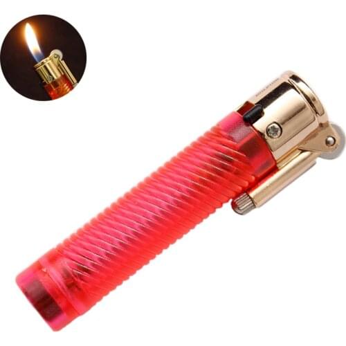 Funny Lighters Butane Gas Lighter With Fire Lock Inflatable Grinding Wheel Flint Ghost Flame Cigarette lighter