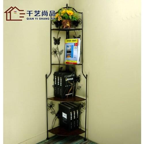 Iron rack four shelves tripod bathroom shelf storage rack corner shelves a special offer