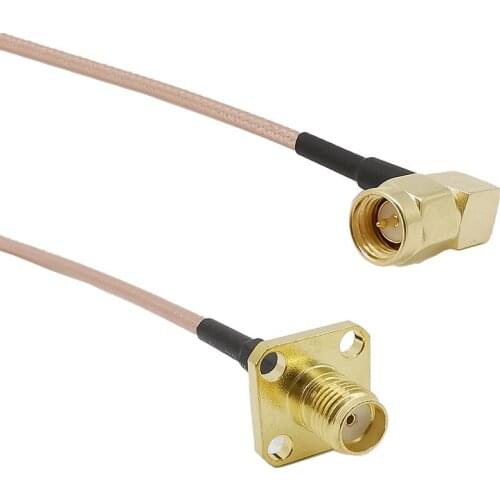 SMA Male Right Angle to SMA Female Panel Mount Assembly Pigtail Extension RG316 Copper Conductor for Wireless Antenna 1-15M