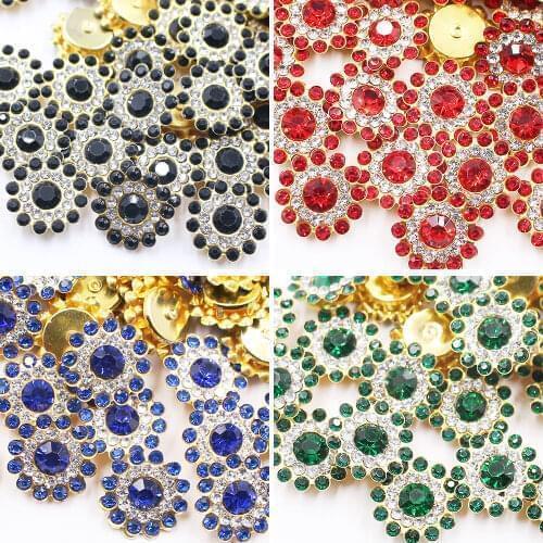 14mm Double lace Gold Claw sew on Rhinestones Strass Non HotFix Sewing Rhinestones For Clothes Garment Decoration Crafts Stones
