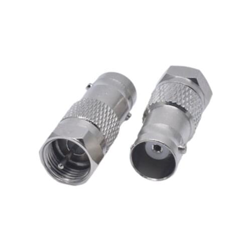 2pcs BNC Female Jack To F Male RF Coaxial Adapter Connectors