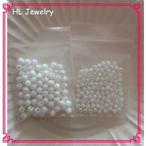 200PCS/Lot White Opal Beads 3mm & 4mm Lab Created Fire White Opal Beads Hot Sale