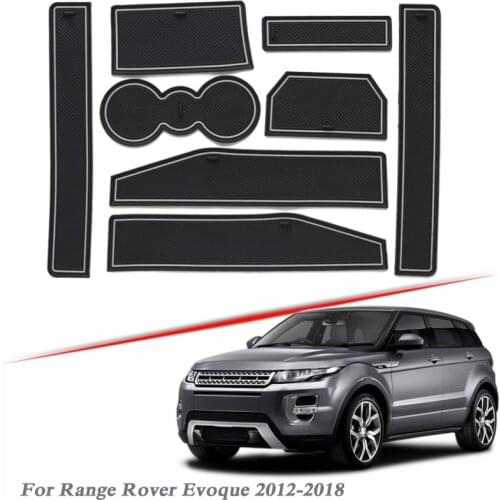 8pcs Car Styling For Range Rover Evoque 2012-2018 Latex Gate slot pad Interior Door Groove Mat Non-slip dust Mat Accessories
