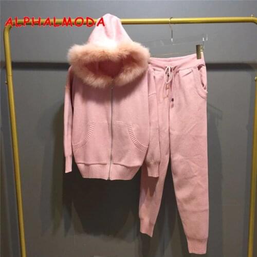 ALPHALMODA Women's Jackets With Fur