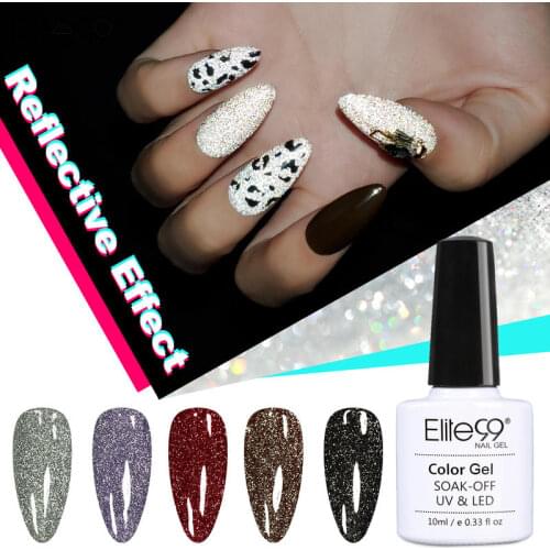 Elite99 10ml Shiny Diamond Glitter Gel Nail Polish Hybrid Varnishes For Manicure Nail Art Design Gel Polish Top Coat Base Coat
