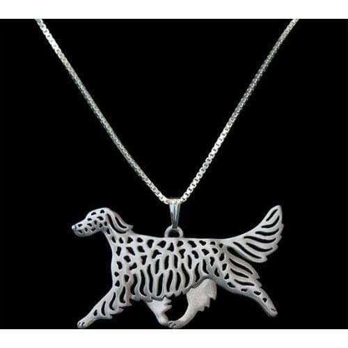 Best gift Hollow Pet Pendant English Setter Movement Necklace for women cute charm christmas gift fashion pretty jewelry