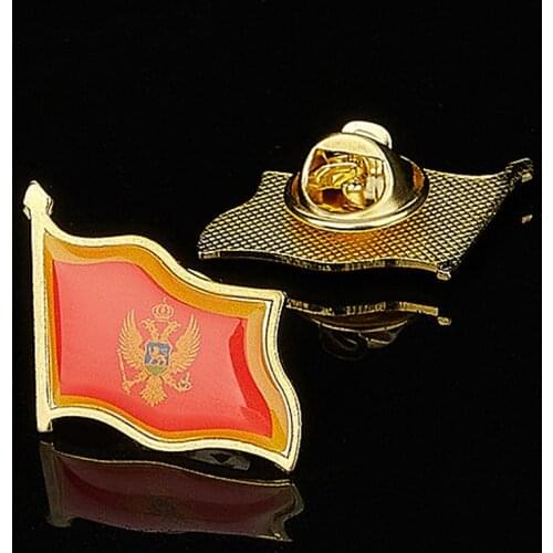 European Montenegro Fashion Brooch National Flag Pin Metal Badge Jewelry Clothes Accessories