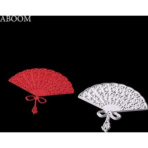 ABOOM New Decorative Fan Cutting Dies For Scrapbooking Die Cutting Embossing Machine Background Die Cuts For Card Making