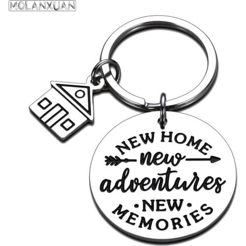 New Home Gift Key Ring Cute Key Chain Housewarming Gifts First Home Keyring Best Neighbor Gifts New Home New Adventures Presents