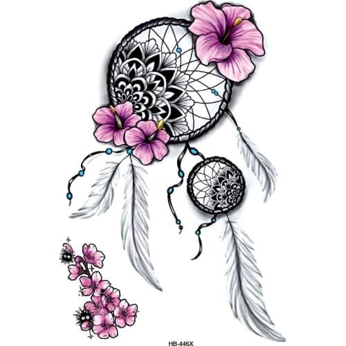 Dreamcatcher Flower Tatoo Waterproof Temporary Tattoos Men Tatuagem Body Art Flash Tattoo sticker Fake Tatoo Men