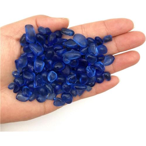 Wholesale 50g 7-10mm Blue Gravel Coloured Glaze Crystal Buddha Aquarium Stones Decor Quartz Crystals