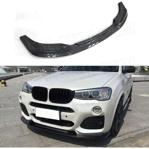 3D Style Carbon Fiber Front Lip Spoiler Aprons For BMW X4 F26 M-Sport M-TECH 2014-2017 Bumper Shovel Protector