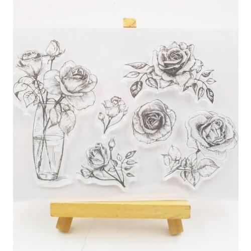 ZFPARTY Rose Transparent Clear Silicone Stamp for DIY scrapbooking/photo album Decorative card making 276