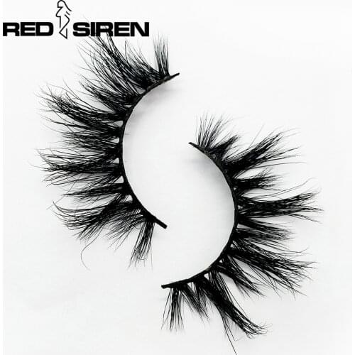RED SIREN Mink Eyelashes 25mm Lashes Makeup Handmade Dramatic Long Eye Lashes Handmade Real Mink Hair False Eyelashes