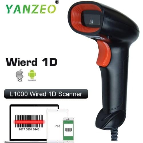 Yanzeo L1000 1D Laser Handheld Barcode Scanner USB Wired Barcode Reader for Supermarket Store Library
