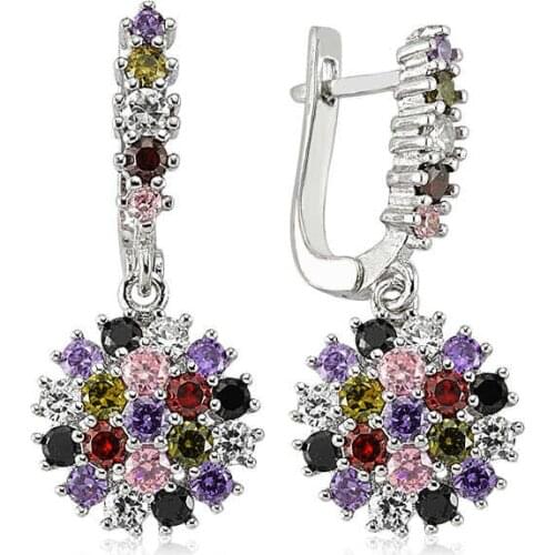 Tevuli 925 Sterling Silver Colorful Stone Earrings