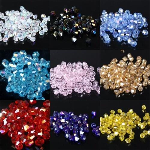 TianBo 4mm 1000pcs AAA Bicone Upscale Austrian crystal beads AB color plating Loose bead bracelet Jewelry Making Accessories DIY