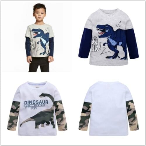 Boys Tops 2019 Kids T Shirts Baby Girl Clothes Dinosaur Long Sleeve Tshirt Camisetas Roupas Infantis Menino Vetement Enfant Tee