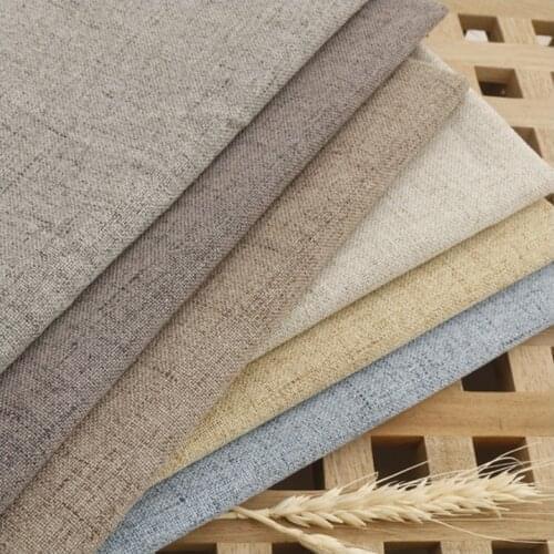 Comfortable Plain Linen Fabric Upholstery Material Sofa/Curtain/Throw Pillow Fabric Width 150cm