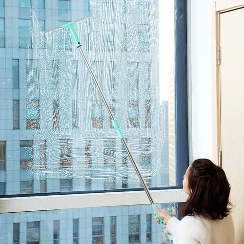 Extendable Long Handle Window Cleaner Cleaning Brush Glass Cleaner Bathroom Brush Floor Scrubber Windows Squeegee Cleaning Tool