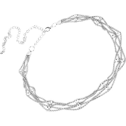 Lady Crystal Diamante Alloy Dress Belt Bikini Beach Belly Waist Chain Silver