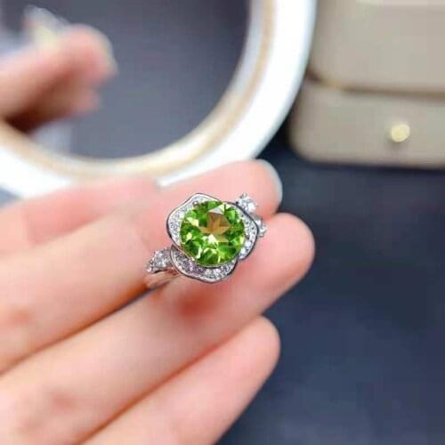 QTT Silver 925 Ring Flower Design Green Cubic Zirconia Stunning Jewelry For Women Wedding Anniversary Gift