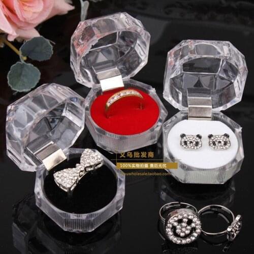 20pcs Rings Box Jewelry earrings boxes clear Acrylic Boxes 4*4*4CM wedding gift ring stud dust jewellery box