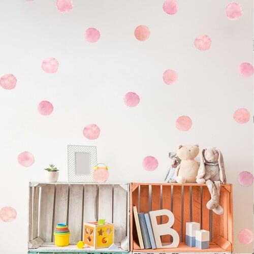 36pcs/set Watercolor Dots Wall Sticker Removable Kids Room Bedroom Creative Decals DIY Vinyl Nursery Office Beautify Decor