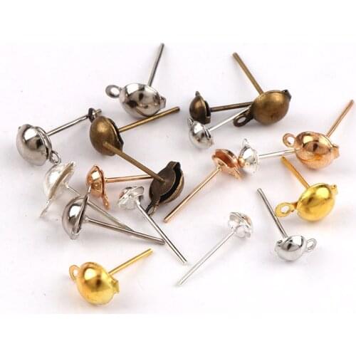 4x7mm Metal Wave board Posts Earrings Pin Needles Earnuts Ear Pad Plugging Back Stopper Setting DIY Earring Earstud Findings