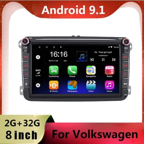 8 inch Android 9.1 2 Din Car radio Multimedia Player GPS Stereo For Volkswagen Skoda Seat Octavia golf 5 6 touran passat B6 polo