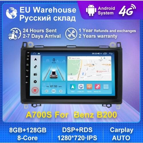 IPS 1280*720 Android 11 Car Radio For Mercedes Benz B200 A B Class W169 W245 Viano 8-Core 4G BT Multimedia Player GPS Navigation