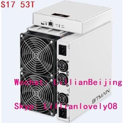 Used AntMiner S17 53T Asic Miner Sha256 Bitcoin BCH BTC Mining machine bitmain s17 with original PSU power supply