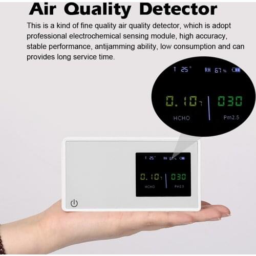 Household Air Quality Detector PM2.5 HCHO Tester with Electricity Quantity Temperature Humidity Display Gas Analyzer